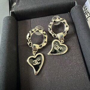 Chanel Black Gold Earrings